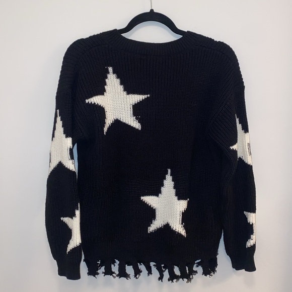 A.Z.I. Star V Neck Pullover Holiday Sweater - Picture 2 of 2